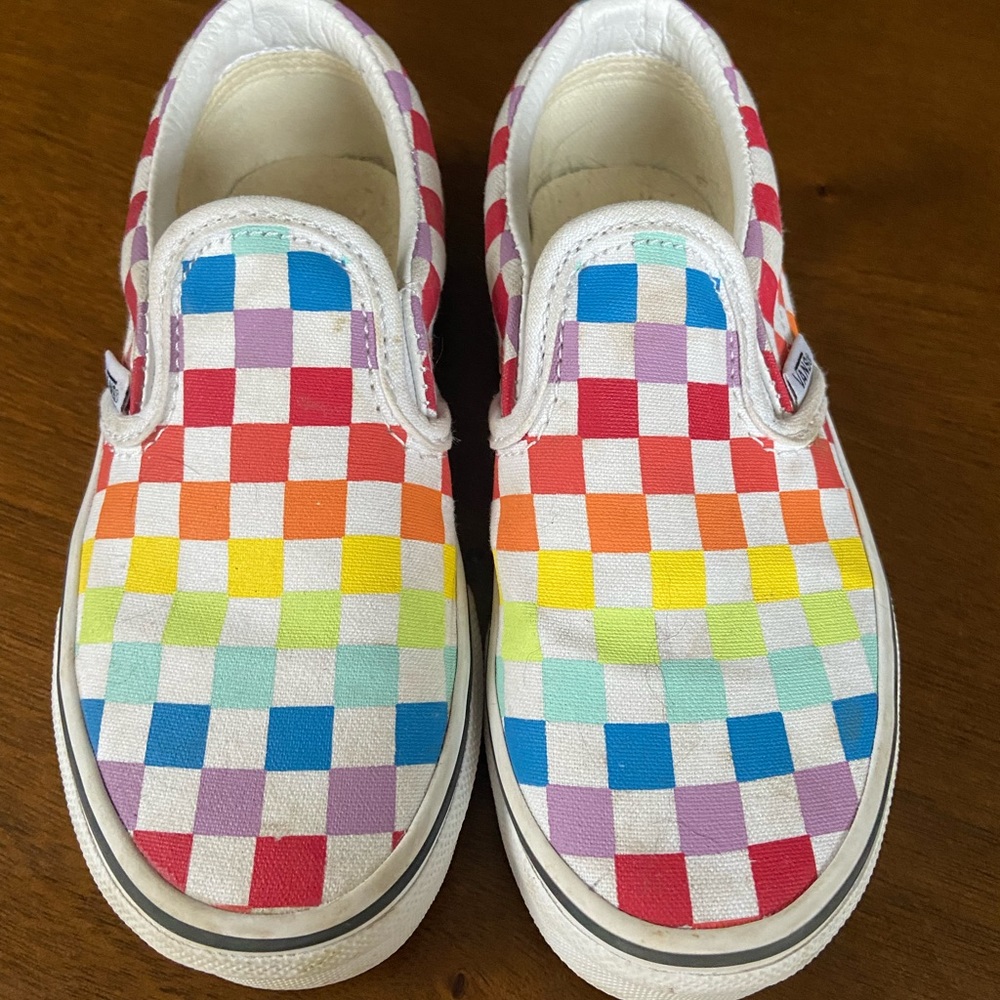 Girls multicolored Vans, 12c.